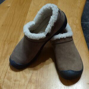 Keen Crested Butte leather clog with shearling, W 9 9.5